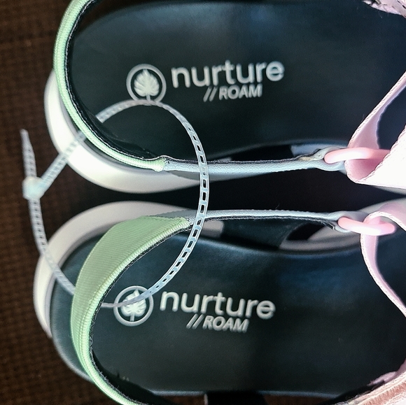 NURTURE  ROAM Multi-color Pastel 1-2”Platform /Block Heel Sandals Sz-10 - Picture 7 of 9